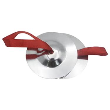 Imagem de Conjunto de 2 peças de pratos profissionais de dança do ventre - som nítido, fácil de tocar - para dança do ventre e brinquedos de percussão infantil - Zills de ferro portáteis para criadores de ritmo