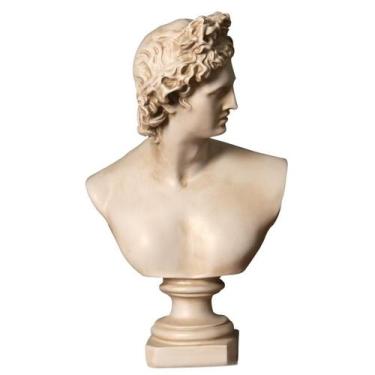 Imagem de Estátua de busto Apollo 30 cm Escultura em resina clássica grega G - y