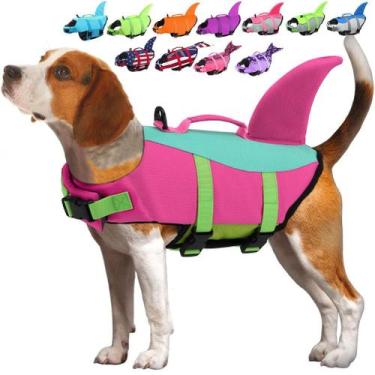 Imagem de Colete salva-vidas para cães EMUST Shark Ripstop para segurança na águ