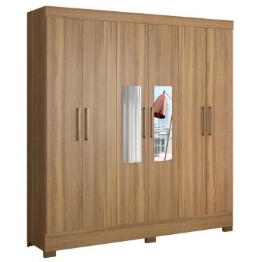 Imagem de Guarda Roupa Casal 6 Portas Com Espelho Elite 3 Gavetas Pratico D02 Amendola Touch - Mpozenato