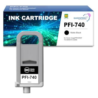 Imagem de Substituição do tanque de tinta QUEENPRINT PFI-740 preto fosco 700 ml para cartucho de tinta PFI-740MBK PFI740 para impressora ImagePROGRAF TZ-30000/TZ-32000 para impressoras de grande formato, 1