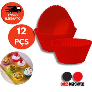 Imagem de Kit Forma Individual Silicone Cupcake Muffin Forminha Redonda Air Fry 