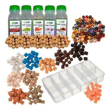 Imagem de Kit Isca Estojo 260 Eva Pesca 40 Miçangas E 4 Furadinha - Va