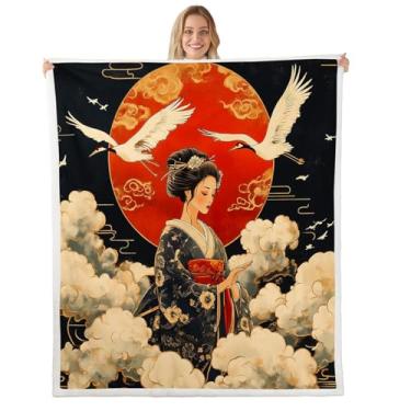 Imagem de jejeloiu Cobertor de pelúcia infantil estilo japonês para cama, sofá, sofá, lavável à máquina, cobertor de lã para meninos e meninas, cobertor de lã de ovelha para decoração de quarto de adolescentes