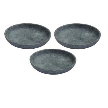 Imagem de Kit 3 Pratos Fundo Para Massa Em Pedra Sabão Borda Alta 22Cm