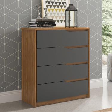 Imagem de Cômoda 4 Gavetas Atria Amendola/grafito Demobile