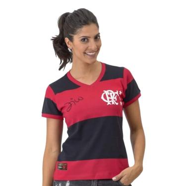 Imagem de Camisa Braziline Flamengo Zico 81 Feminina