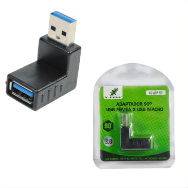 Imagem de Adaptador USB 3.0 90° fêmea e macho XC-ADP-52 X-Cell