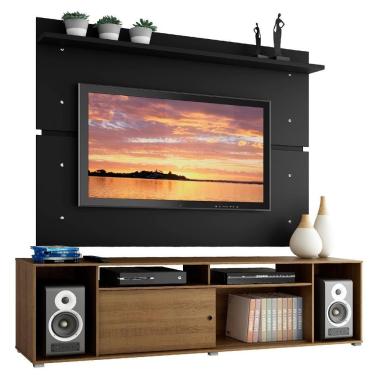 Imagem de Rack e Painel para TV até 65" Cancun Rustic/Preto Madesa