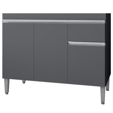 Imagem de Balcao Para Pia Sem Tampo 95 Cm Tatiane Cinza Reajl Móveis Cinza