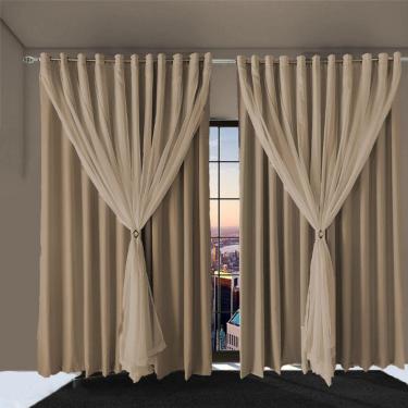 Imagem de Cortina Sala E Quarto 7,50x2,70 Tecido Blackout Ana Bege