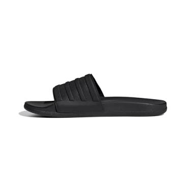 Imagem de adidas Sandália Adilette Comfort Slides unissex para adultos, Preto/Preto/Preto, 19 Women/18 Men