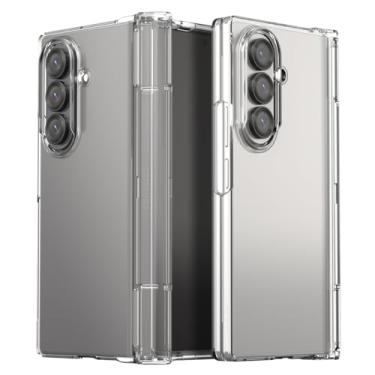 Imagem de araree Nukin 360 Capa para Samsung Galaxy Z Fold 7, capa fina de policarbonato rígido de corpo inteiro com proteção de dobradiça, capa protetora à prova de choque transparente