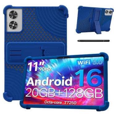 Imagem de Capa para tablet FIRYMID A1119T de 11 polegadas – Capa protetora de silicone à prova de choque com suporte, estilo comercial resistente a quedas, compartimento para caneta, azul