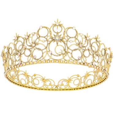 Imagem de Tihebax Coroas para mulheres, tiaras de cristal femininas coroa de princesa dourada para acessórios de fantasia perversa, casamento, formatura, lembrancinhas de festa de aniversário