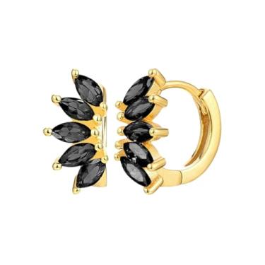 Imagem de Brincos de argola mínimos pretos 2026 para mulheres, zircônia de cristal, pequeno, fino, cartilagem, tragus, brincos elegantes para mulheres, perfeitos para casamento, festa ou noite