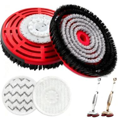 Imagem de Zfyzxt Cabeça de escova de substituição para esfregão a vapor compatível com Shark Steamer série S7000/S7001/S8201, pacote com 2 almofadas de escova de esfregão a vapor para tubarão, limpeza profunda