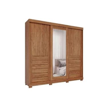 Imagem de Guarda Roupa Casal 3 Portas De Correr (1 C- Espelho) E 6 Gavetas C- Pés Cecilia Cinamomo - Panan