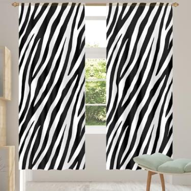 Imagem de 2 conjuntos de painéis de zebra abstrata pele transparente cortinas arejadas transparentes com filtro leve painéis de cortina de porta janela para sala de estar, quarto, jantar, 192 cm de comprimento