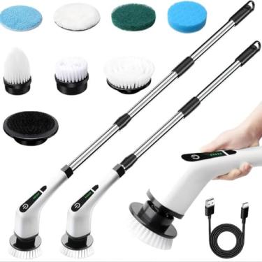 Imagem de Escova De Limpeza Ajustável Janela Banheiro e Cozinha Ferramenta 9 em 1 Recarregável - Veja e Limpe Cantos Escuros de Banheiro, Sofá e Piso