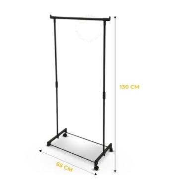 Imagem de Arara Cabideiro De Roupas Organizador Multiuso Portátil Com Rodinhas