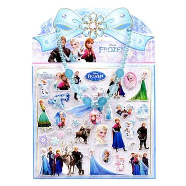 Imagem de Conjunto de adesivos à prova d`água Frozen 3D Cartoon Elsa Anna para menina