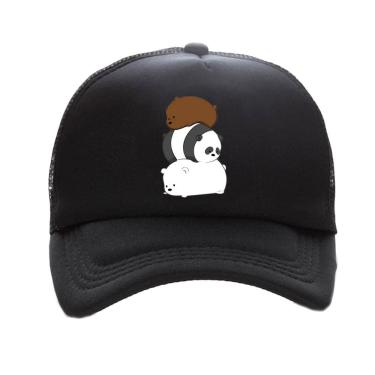 Imagem de Boné de beisebol We Bares Bears Anime Snapback Hip-Hop Black