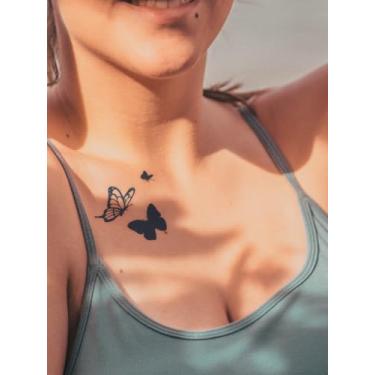Imagem de Suco de ervas, semipermanente, simples, borboleta, vibrante, 7-14 dias, sem queda, não refletivo, ombro, braço, perna, corpo, impermeável, não reflexivo, tatuagem, adesivo