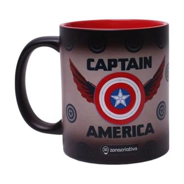 Imagem de Zona Criativa - Caneca Magic – Capitão América – 350ml | Porcelana Oficial Marvel com Estampa Térmica que Revela Surpresa com Bebida Quente