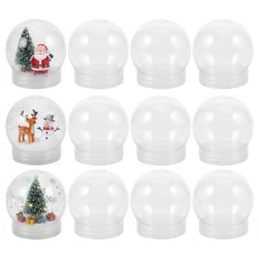 Imagem de DOITOOL 24 globos de neve de plástico para artesanato, globo de água transparente vazio de 270 ml com tampa rosqueada para artesanato faça você mesmo, decoração de Natal, enfeites preenchíveis, bolas