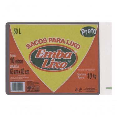 Imagem de Saco Para Lixo 50l Embalixo 10 Unidades