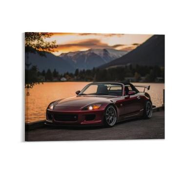 Imagem de HouLaiZhe S2000 Pôsteres de carro Jdm pôr do sol tela parede estética decoração de sala de parede impressões galeria sala decoração de parede para quarto sala de estar escritório 16 x 20 polegadas (40