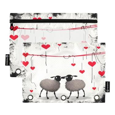 Imagem de Wassud Duas Ovelhas Adoráveis (2) Pacote com 2 Pastas de Fichário Pastas de Bolso com 3 Furos, Pasta Organizadora de Fichários para Casa, Escritório