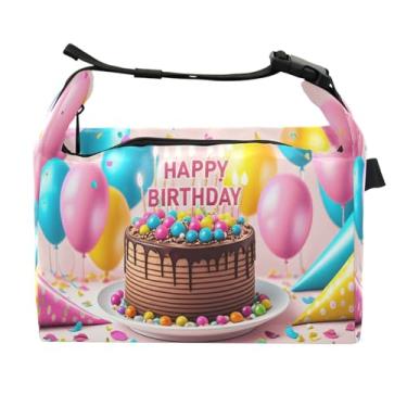 Imagem de STAYTOP Lancheira de feliz aniversário com fivela de alça, lancheira isolada para meninos e meninas, lancheira térmica para trabalho escolar