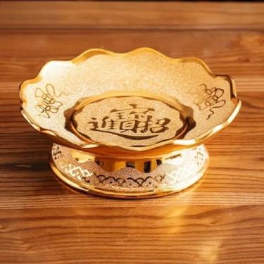 Imagem de FENNYYAR Prato de oferta de cerâmica, prato de frutas frontal de Buda, 20,5 cm, 20,5 cm, ofertas domésticas para ornamento de Buda