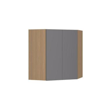 Imagem de Armário Aéreo Canto Diagonal 74cm 2 Portas Slim Luciane Móve Freijó/cinza Puro