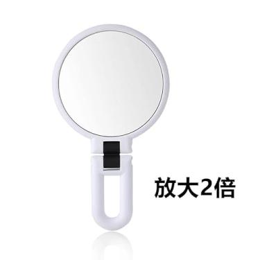 Imagem de lados Espelho de Maquiagem para Mesa Magnético Princesa Portátil Plegável Mão com 15 Vezes Magnificação Uso Diário em