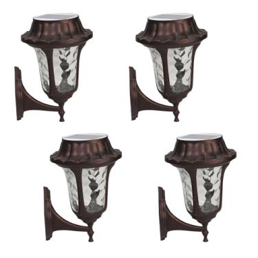 Imagem de Luminária de parede LED, arandela externa solar IP55 para pátio, iluminação semi-embutida para varanda, jardim ou jardim.