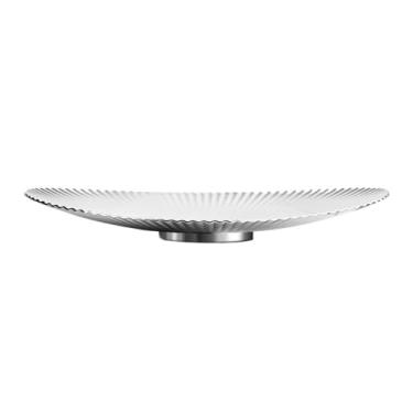 Imagem de Fruteira Bandeja de servir canelada, brilhante e decorativa, ideal para frutas, aperitivos e arranjos de mesa na cozinha. Decoração de mesa
