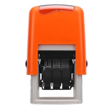 Imagem de Carimbo de data em inglês, carimbo claro, secagem rápida, carimbo de data ajustável para estudo, vida profissional, abs 25x2.8mm, carimbo de data automático portátil (Laranja)
