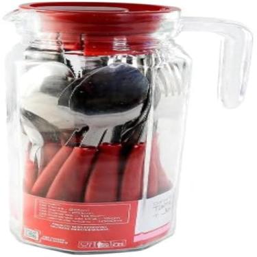 Imagem de Talheres para refeicoes em conjunto, utensilios inoxidaveis, jarra de vidro, duravel e sofisticado,completo.