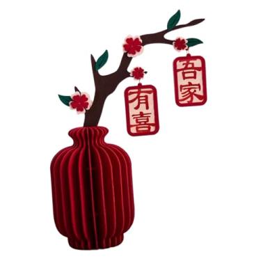 Imagem de predolo Centro de mesa em formato de favo de mel com vaso para o Ano Chinês de 2026, decoração para loja, restaurante, festa ou quarto, Style B