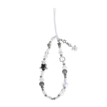 Imagem de Fycyko Alça de telefone com contas fofas estrelas estéticas universais cordão de celular acessórios para bolsa airpods câmera pingentes decoração, Sem tipo de metal, produtos de plástico