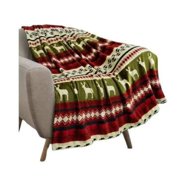 Imagem de Cobertor De Natal Quente E Macio De Plush Para Inverno, Flanela Com Fl