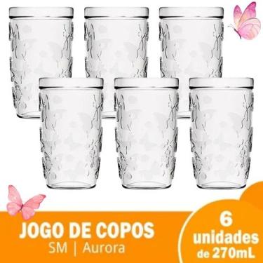 Imagem de Jogo de Copos de Vidros 270ML SM AURORA Nadir com 6 peças de Vidro Inc