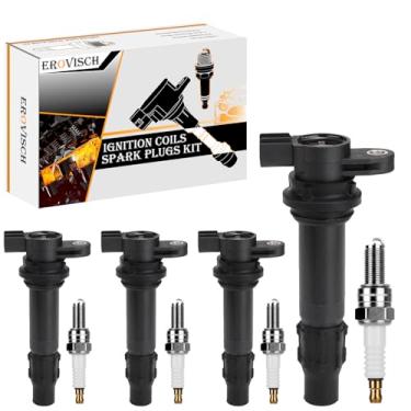 Imagem de Pacote 4 6D3-82310-01-00 OEM Bobina de ignição e vela de ignição - Compatível com YAMAHA VX APEX ATTAK FX AR230 SR230 AR210 SX210 - Substitui # 8FP-82310-00-00, FAT1100