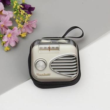 Imagem de 1 mini porta-moedas vintage metal padrão câmera carteira com zíper, capa portátil para moedas chaves fones de ouvido viagem, colorido, 11