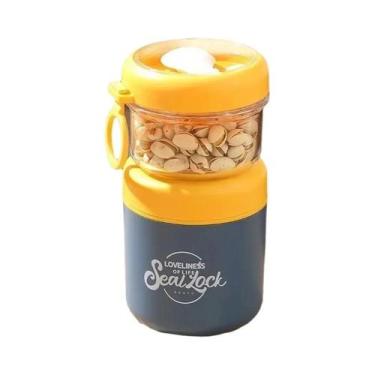 Imagem de Tigela Térmica Portátil De Aço Inoxidável Com Tampa E Colher Para Sopa