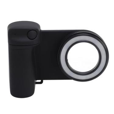 Imagem de Jiawu Alça de Câmera Estável para Telefone Magnético Com Luz de Preenchimento para Transmissão Ao, Alça de Câmera de Telefone Magnética para Fotografia, ABS Preto