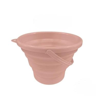 Imagem de Balde Dobrável Retrátil de Silicone Multiuso (Rose,3 Litro)